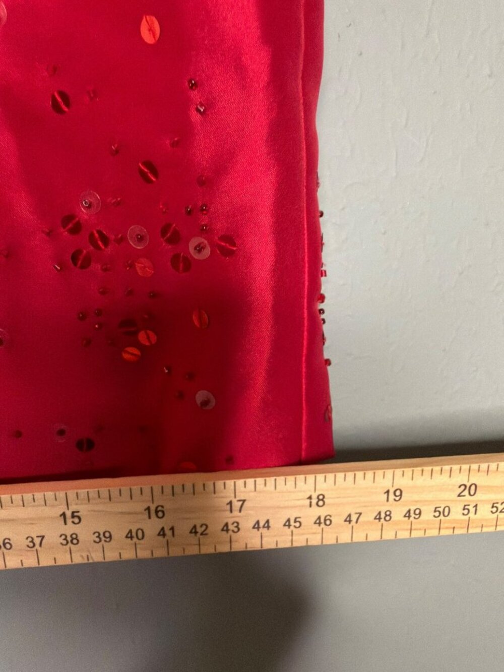 Ann Taylor Silk Red Sequin Pencil Skirt Lined Women's 2 - Picture 6 of 10